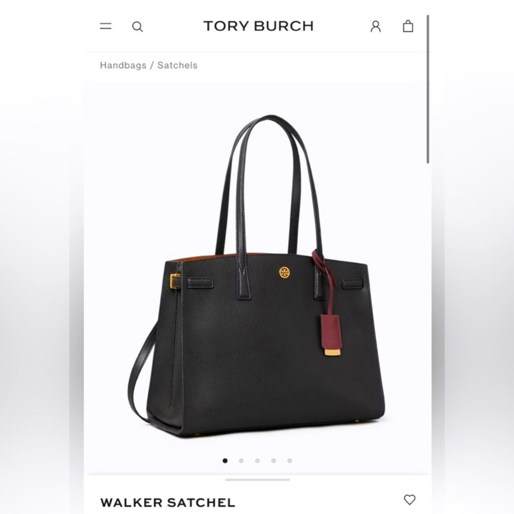 Tory Burch Walker Leather Satchel Tote (some wear & tear on straps)